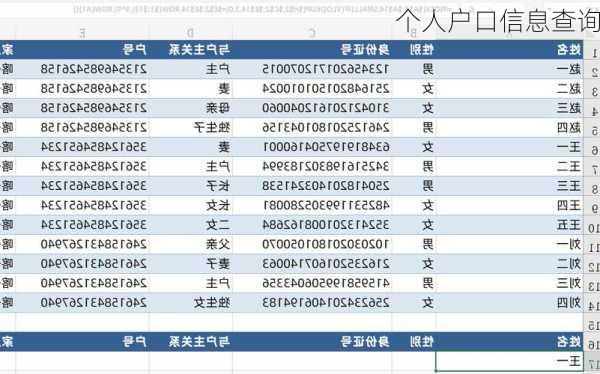 个人户口信息查询