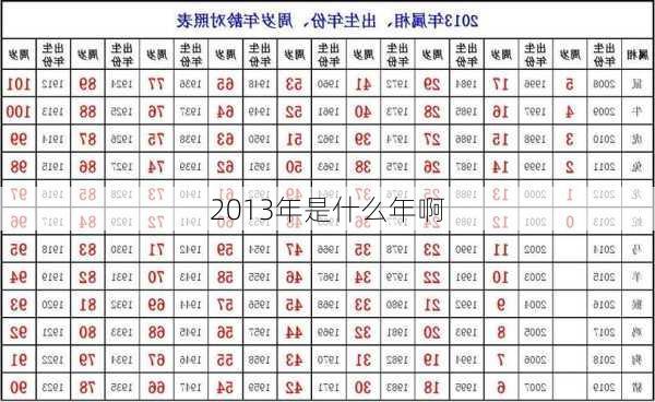 2013年是什么年啊