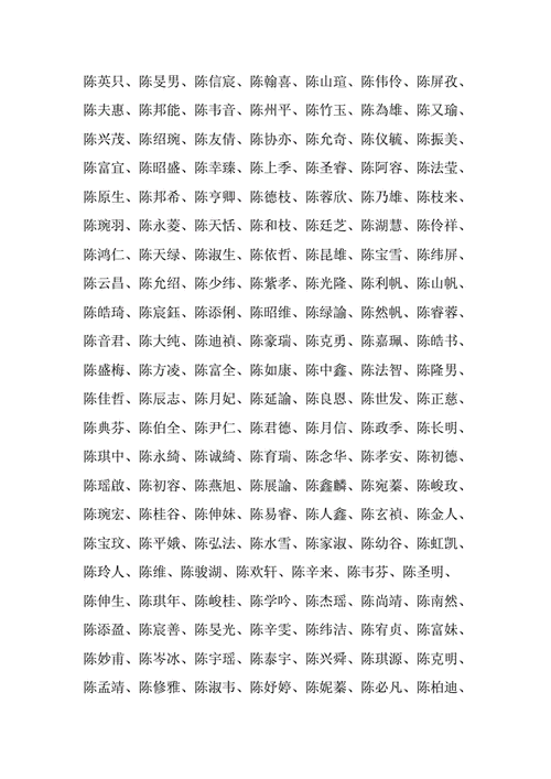 陈姓男孩名字大全