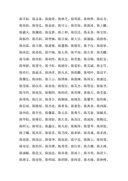 陈姓男孩名字大全