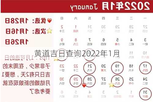 黄道吉日查询2022年1月