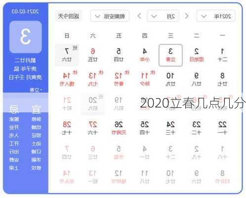 2020立春几点几分