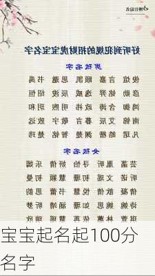 宝宝起名起100分名字