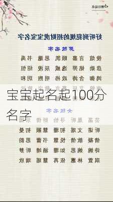 宝宝起名起100分名字