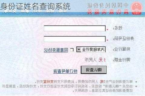身份证姓名查询系统