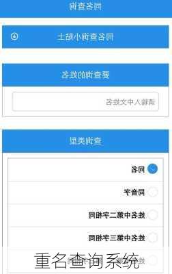 重名查询系统