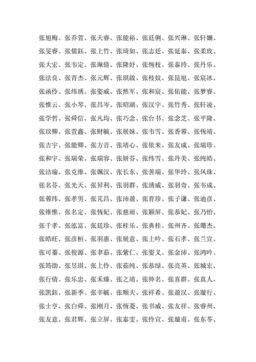 张姓男孩名字大全