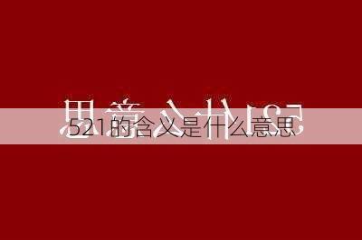 521的含义是什么意思