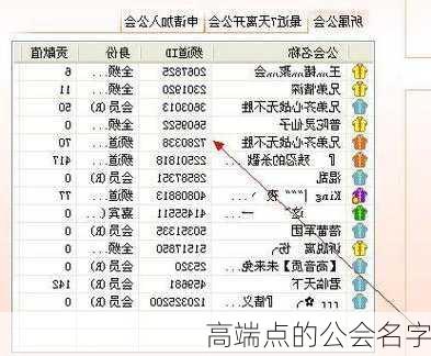 高端点的公会名字