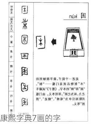 康熙字典7画的字