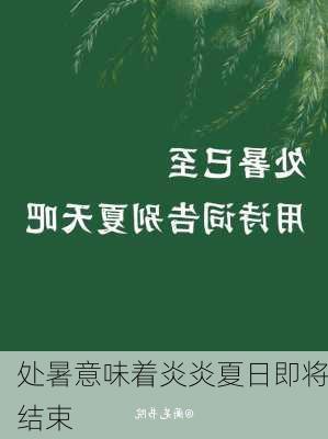 处暑意味着炎炎夏日即将结束