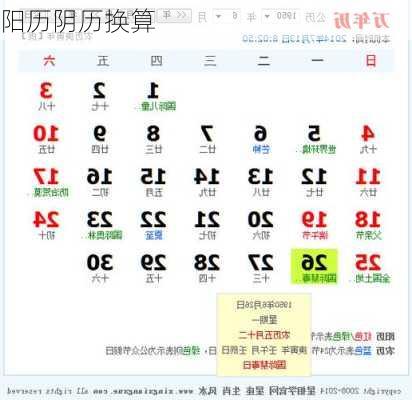 阳历阴历换算