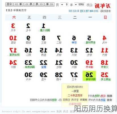 阳历阴历换算