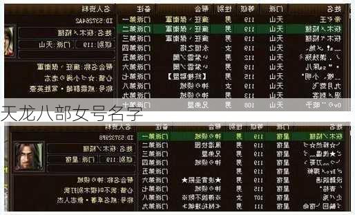 天龙八部女号名字