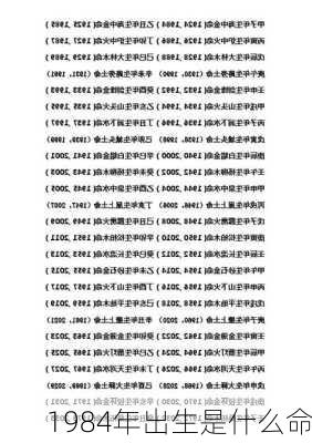 1984年出生是什么命