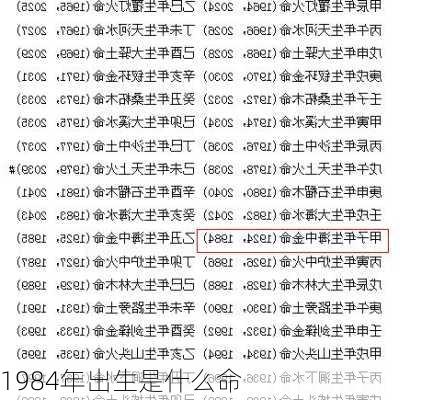 1984年出生是什么命