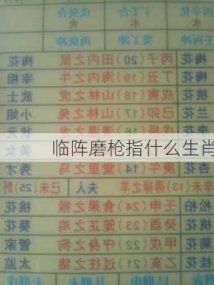 临阵磨枪指什么生肖