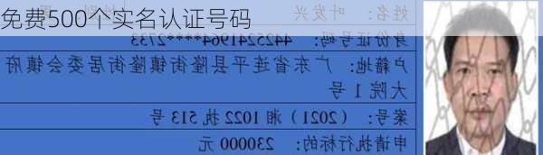 免费500个实名认证号码