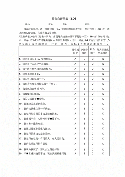 测一测你的抑郁程度10题