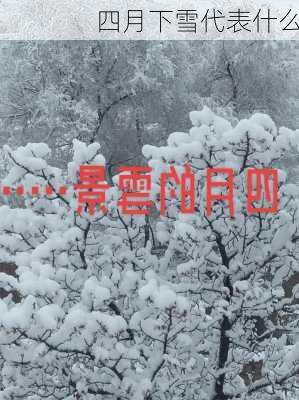 四月下雪代表什么