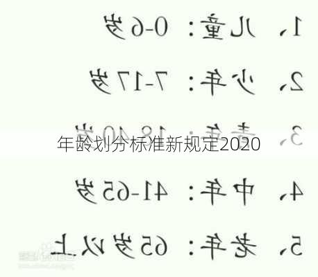 年龄划分标准新规定2020