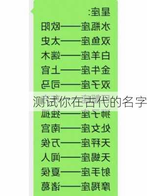 测试你在古代的名字