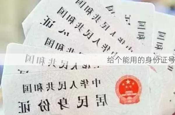 给个能用的身份证号