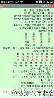 免费测八字起名