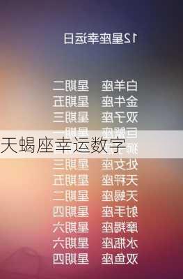 天蝎座幸运数字