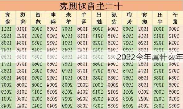 2022今年属什么年