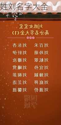 姓刘名字大全