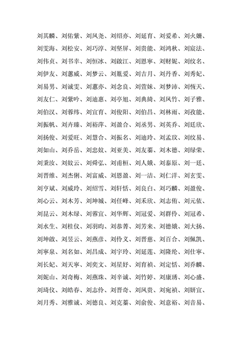 姓刘名字大全