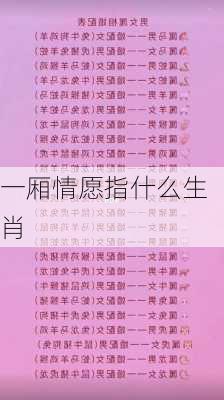 一厢情愿指什么生肖