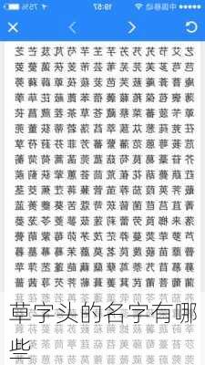 草字头的名字有哪些