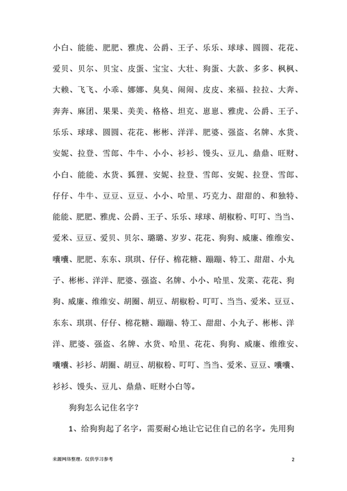 小狗的名字