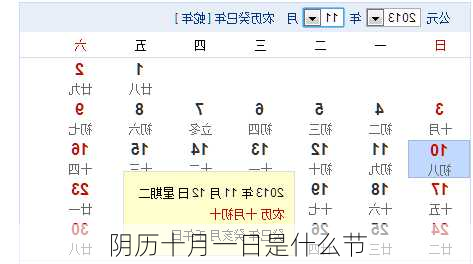 阴历十月一日是什么节