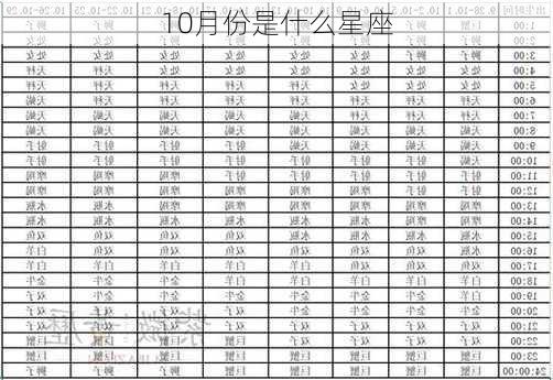 10月份是什么星座