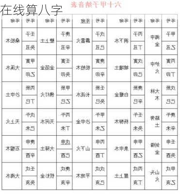 在线算八字