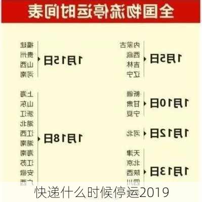 快递什么时候停运2019