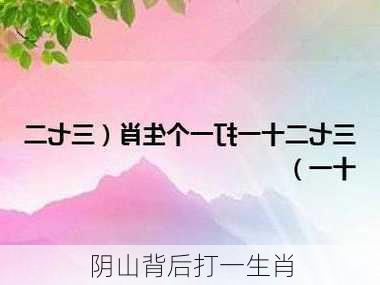 阴山背后打一生肖