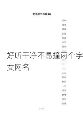 好听干净不易撞两个字女网名