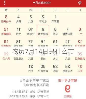 农历7月14日是什么节