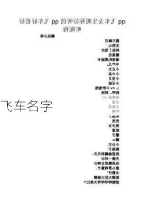 飞车名字