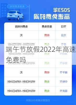 端午节放假2022年高速免费吗