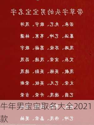 牛年男宝宝取名大全2021款