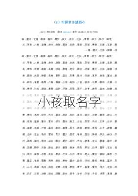 小孩取名字