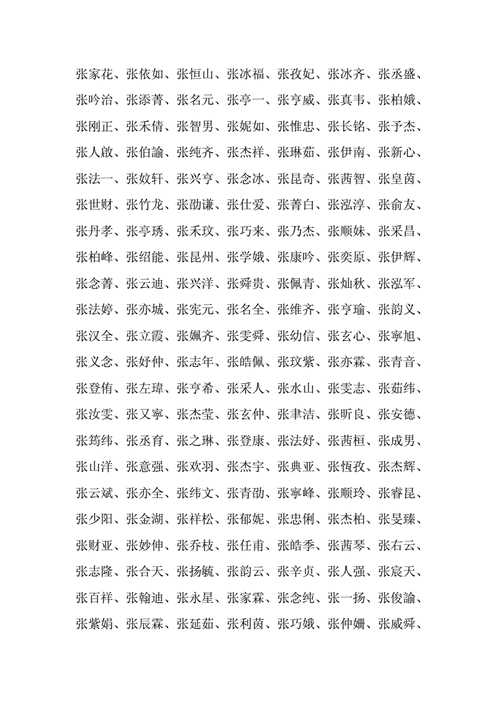 张姓女孩名字大全