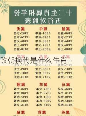 改朝换代是什么生肖