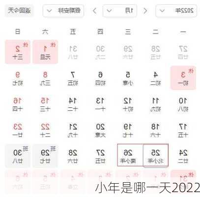 小年是哪一天2022