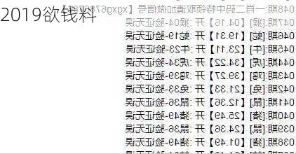 2019欲钱料